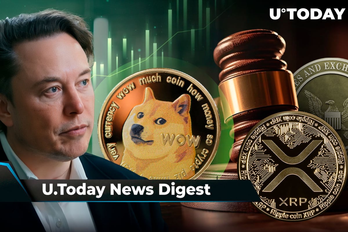 Ripple Strikes Back at SEC's Unreasonable Demands, DOGE Rises as Elon Musk's Xpaids Nears Launch, Max Keizer Expects XRP to Fall to $0.01: U.Today's Crypto News Digest