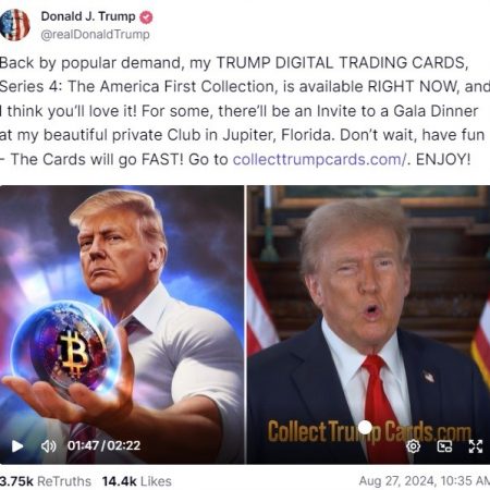 Donald Trump Launches Fourth NFT Collection Holding Bitcoin, Says ‘They Call Me the Crypto President’